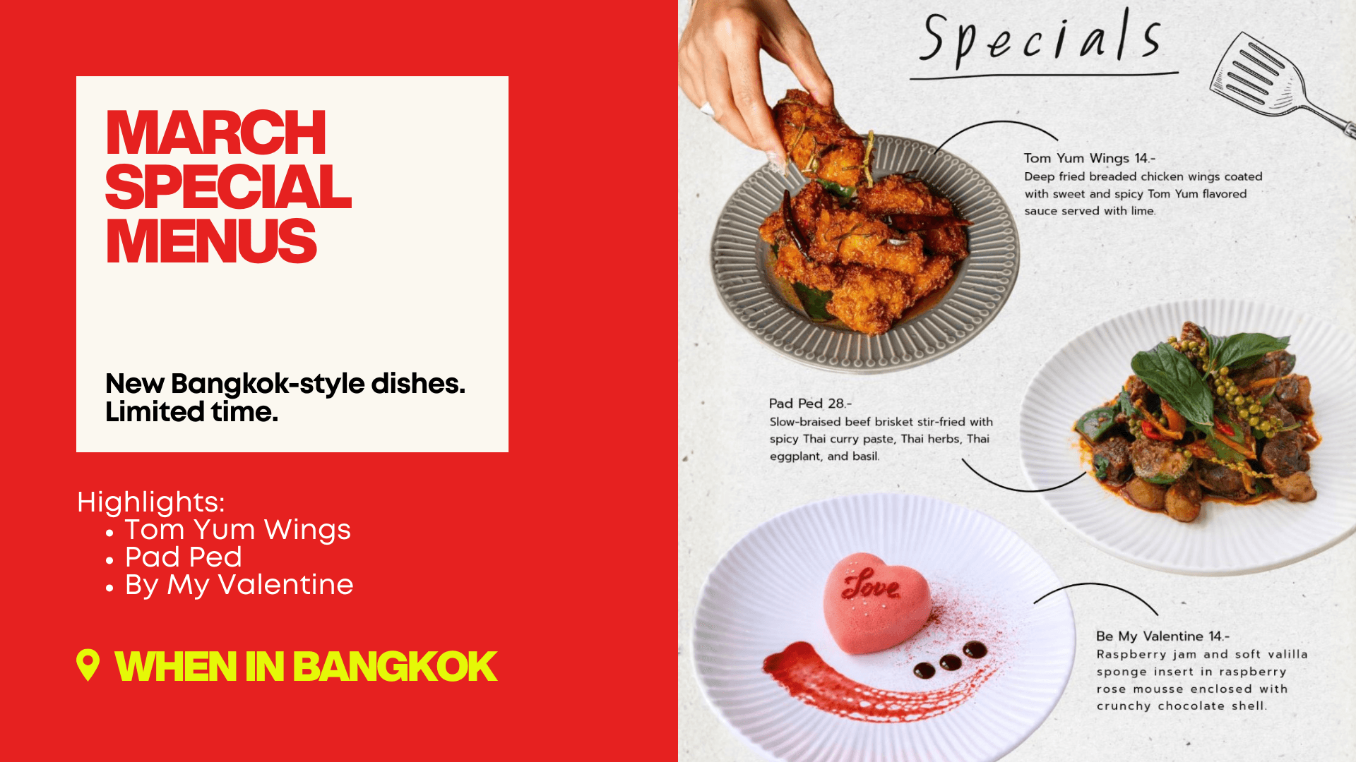 When in Bangkok — March Special Menu