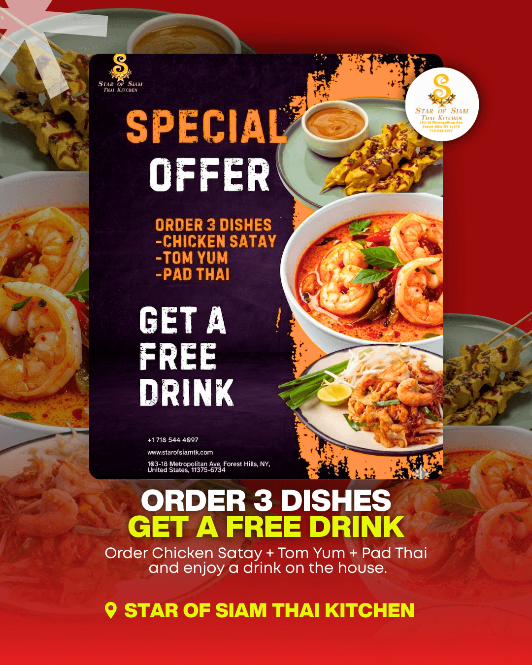 Star of Siam Thai Kitchen — Free Drink with 3 Dishes